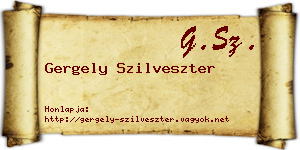 Gergely Szilveszter névjegykártya